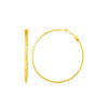 14k Yellow Gold Large Textured Round Hoop Earrings